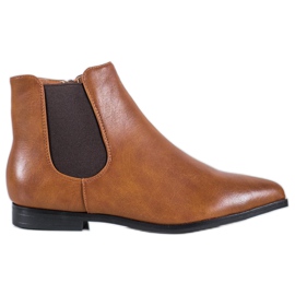 Marquiz Camel Booties In Spitz brown Marquiz Camel Booties In Spitz brown