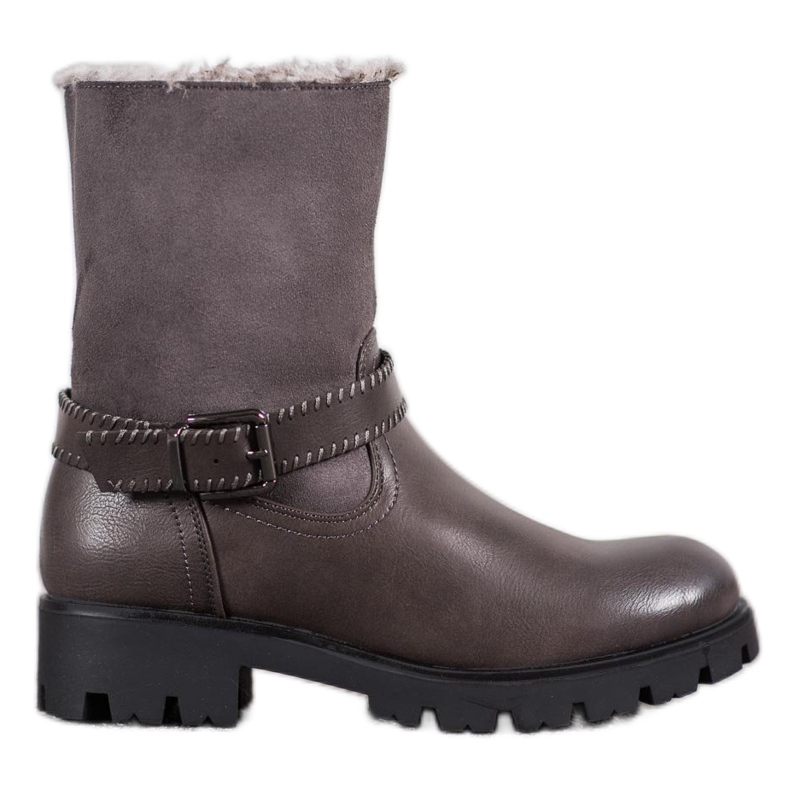 Nio Nio Gray Booties With Fur grey