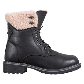 SHELOVET Trappers With Sheepskin black