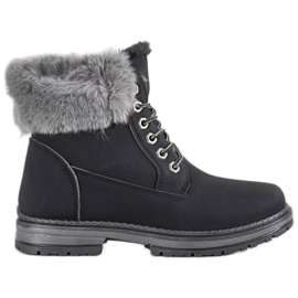 SHELOVET Black Trappers With Fur