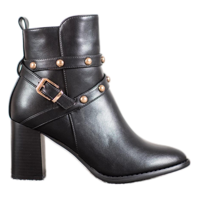 SDS Booties On A Post With Rhinestones black