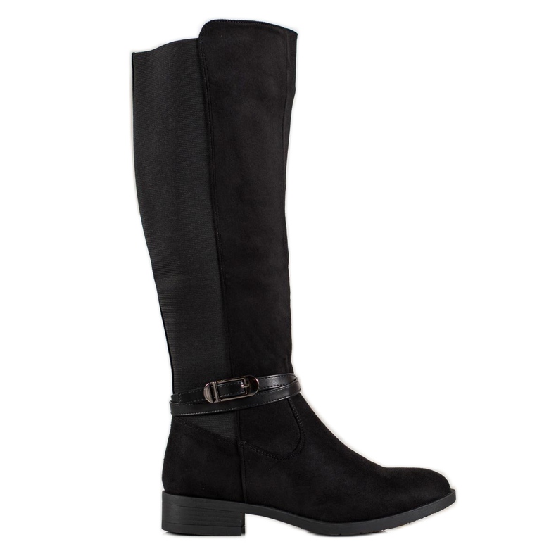 Ideal Shoes Suede boots black