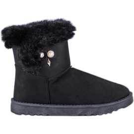 SHELOVET Snow boots with pearls black