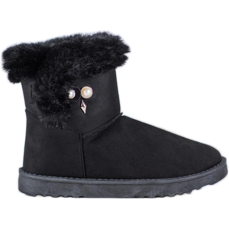 SHELOVET Snow boots with pearls black