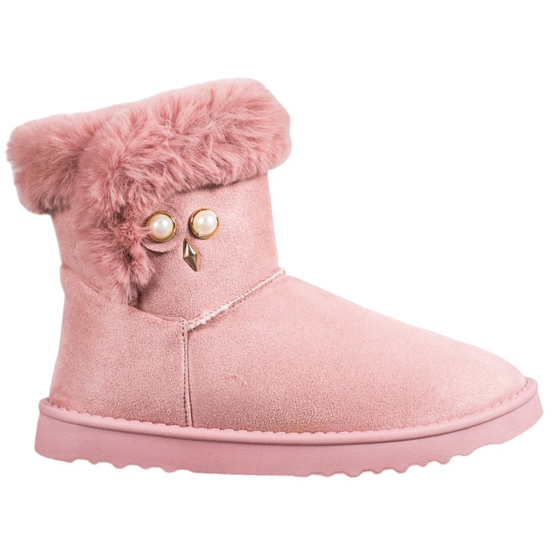 SHELOVET Snow boots with pearls pink