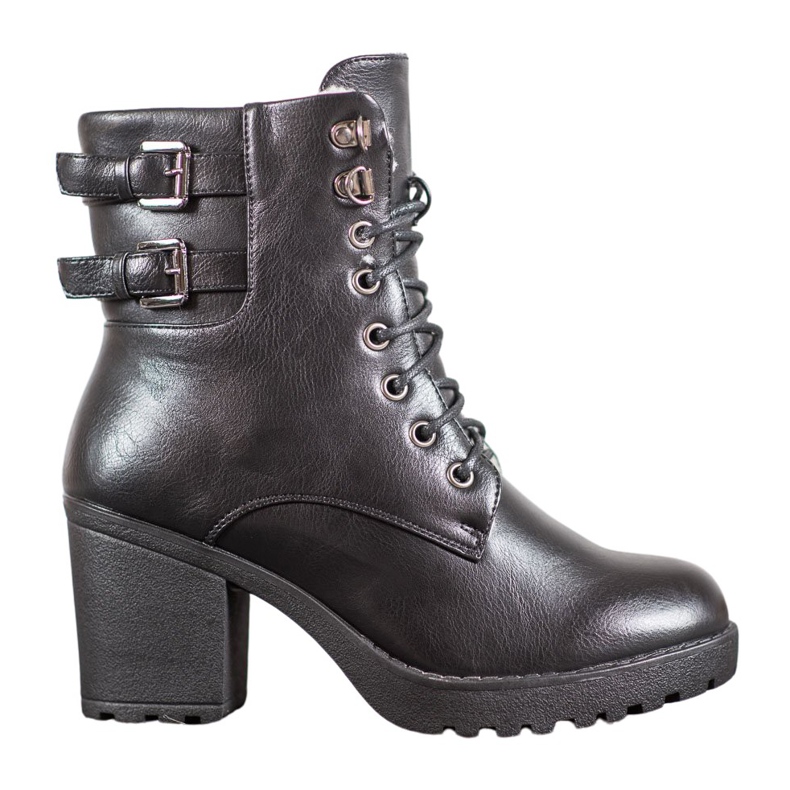 J. Star Tied Booties On The Platform black