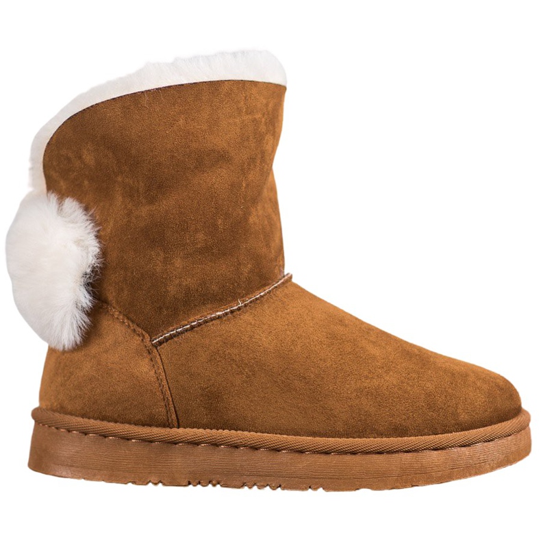 Bella Paris Snow Boots With Pompoms brown