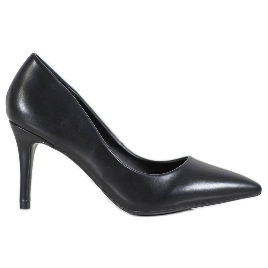Small Swan Elegant Black High Heels - KeeShoes