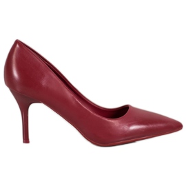Small Swan Stylish maroon high heels red