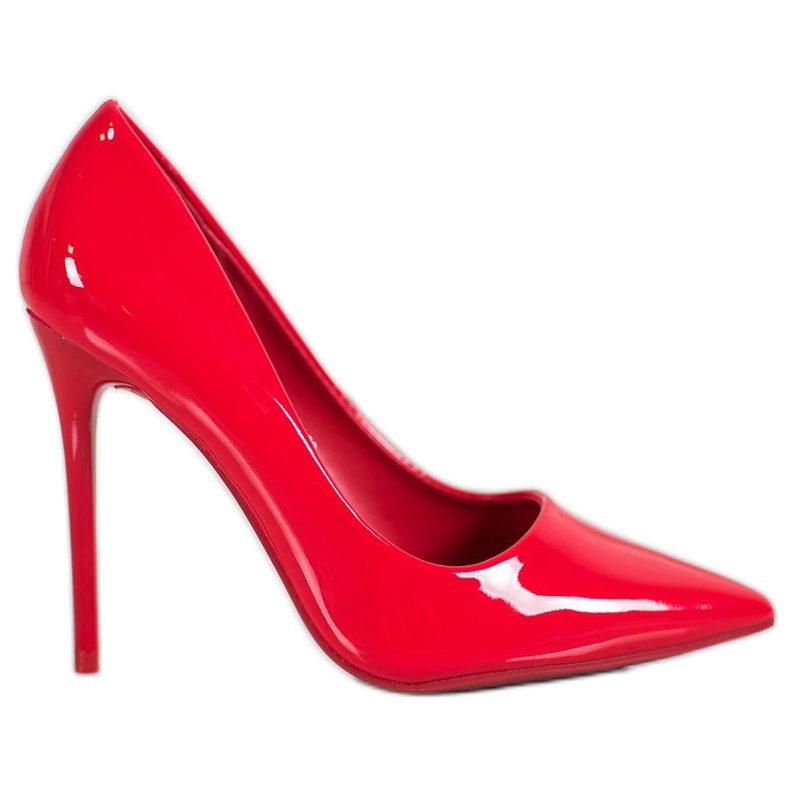 Small Swan Varnished pins red