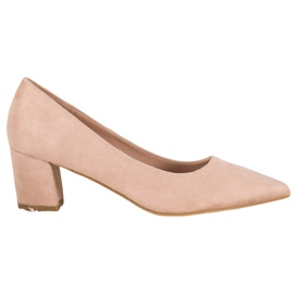 Small Swan Comfortable Suede Pumps brown