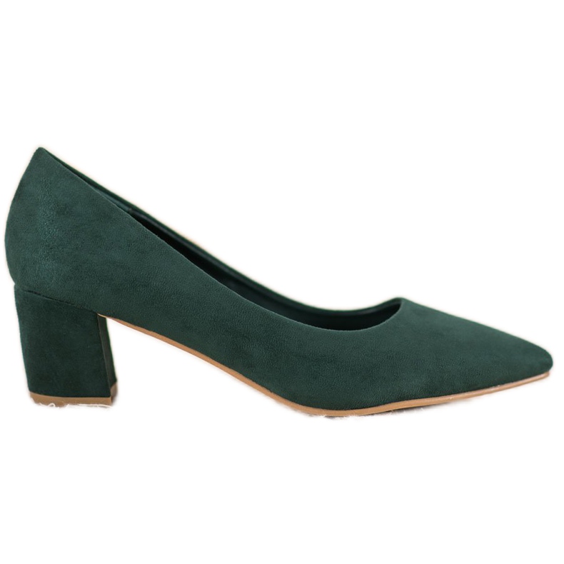 Small Swan Comfortable Suede Pumps green