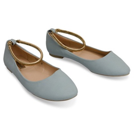 Ballerinas A beautiful decoration on the ankle A607 Blue