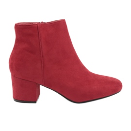 Red low-heeled boots YQ216P Red