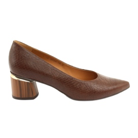 Pumps shoes for women brown / python Anis 3697