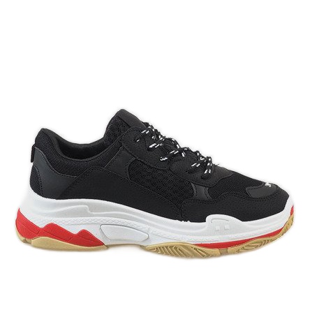 Black fashionable sports shoes D1901-1