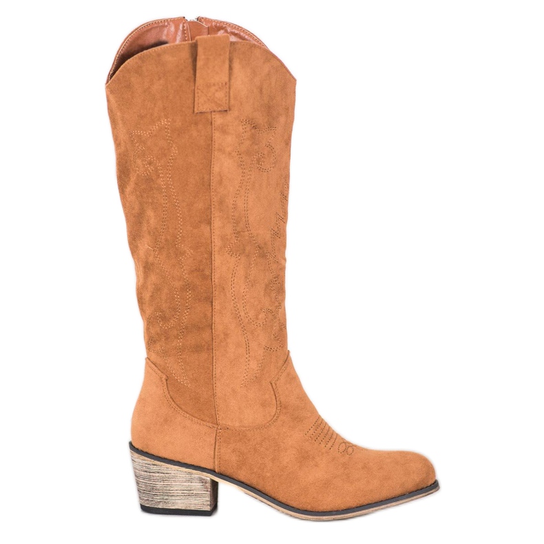 Abloom Suede cowboy boots brown