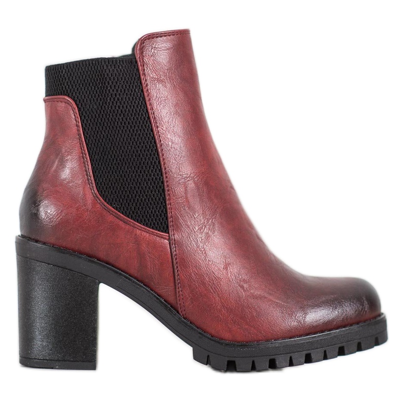 M.Daszyński Comfortable boots on a post red