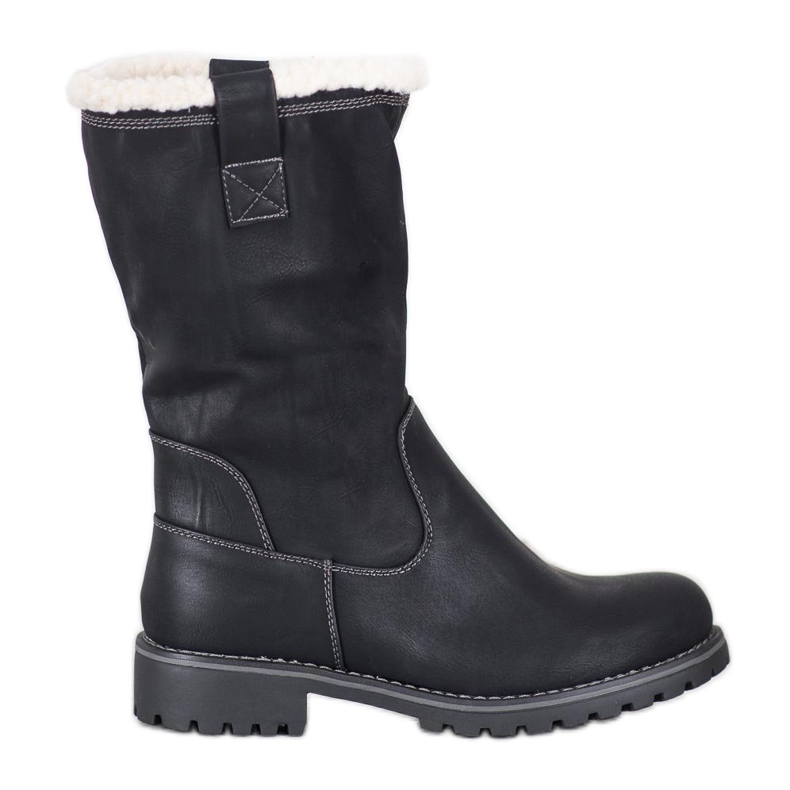 SDS Warm boots with eco leather black
