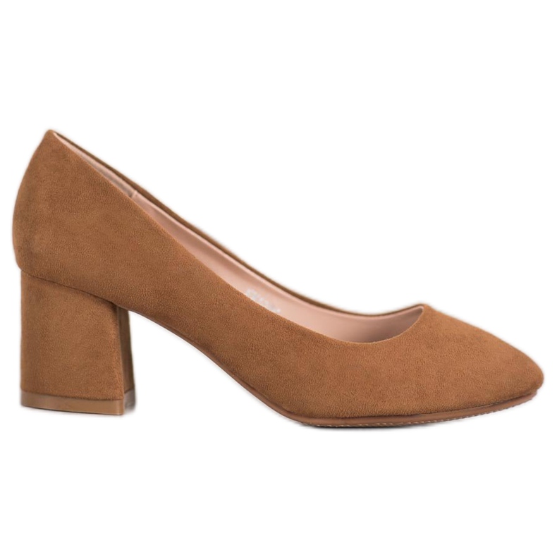 Fama Suede Pumps On A Pillar brown