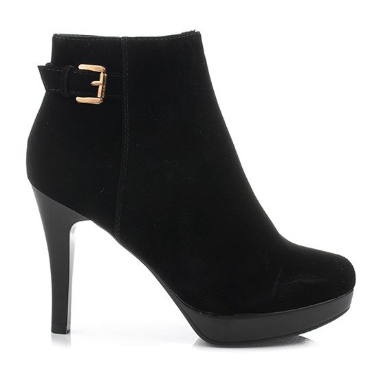 Boots On A High Heel J0083-1 Black Zipper