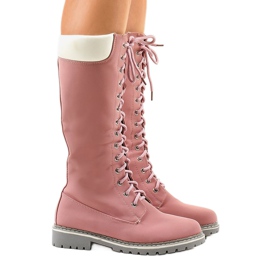 Pink insulated high boots PE106