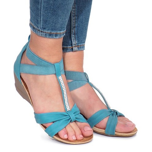 Blue wedge sandals from Vesuvio