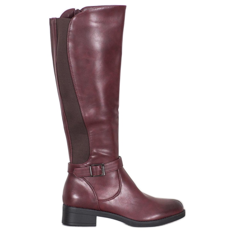 Ideal Shoes Classic riding boots red
