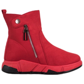 SHELOVET Fashion suede boots red