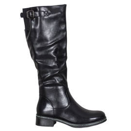 Abloom High boots with cubic zirconia black