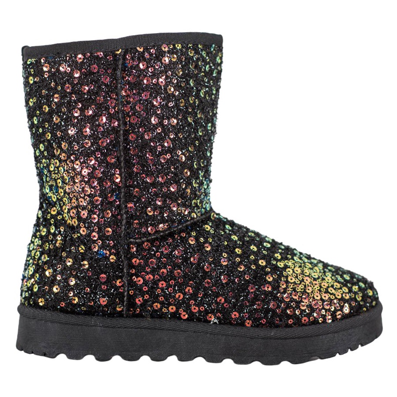 SHELOVET Warm Mukluki With Sequins black