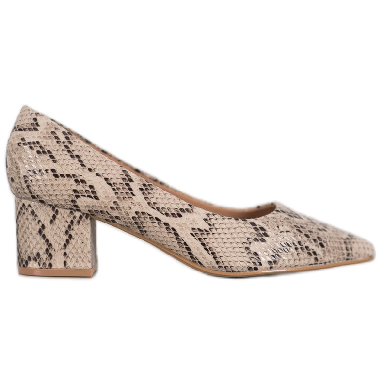 Ideal Shoes Suede Pumps On High Heels brown