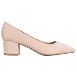 Ideal Shoes Suede Pumps On High Heels brown Ideal Shoes Suede Pumps On High Heels brown