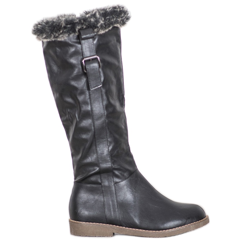 Sergio Leone Boots With Fur black