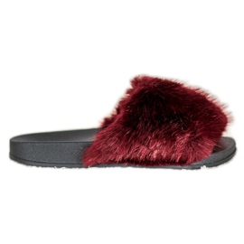SHELOVET Comfortable Fur Slippers red