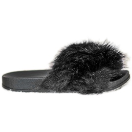 SHELOVET Comfortable Fur Slippers black