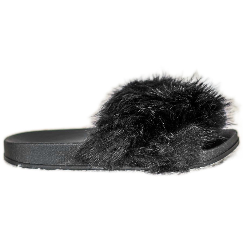 SHELOVET Comfortable Fur Slippers black