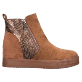 Bestelle Boots With A Snake Pattern brown Bestelle Boots With A Snake Pattern brown