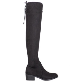 Small Swan Black Boots Over The Knee