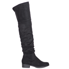 SDS Suede thigh boots black