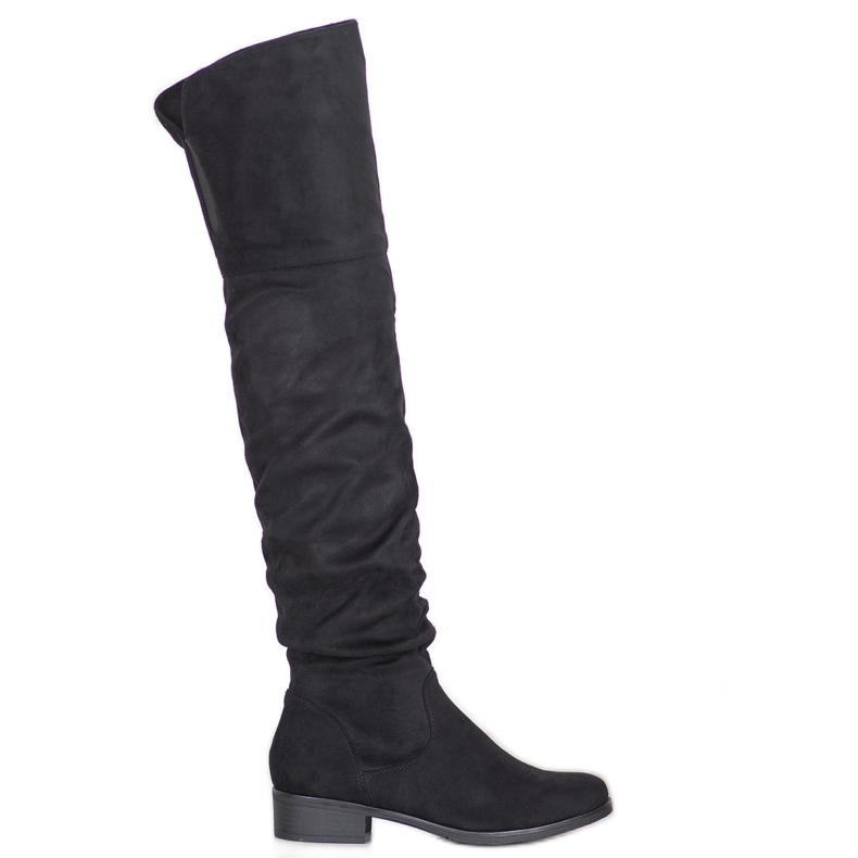 SDS Suede thigh boots black