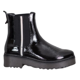 Sergio Leone Lacquered Fashion Chelsea boots black Sergio Leone Lacquered Fashion Chelsea boots black