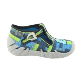 Befado children's shoes 110P368 blue grey multicolored green