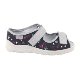 Befado children's slippers 969y144 black pink grey Befado children's slippers 969y144 black pink grey