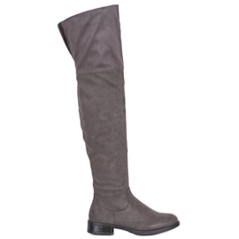 SHELOVET Stylish Over The Knee Boots grey