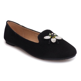Suede Ballerinas With Skull 9988 Black