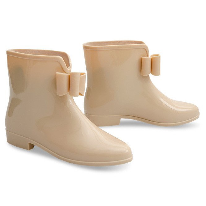 Wellington boots with a bow 502A Beige