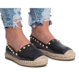Black espadrilles with Montana studs