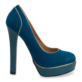 Classic Stilettos On The Platform 805 Blue green