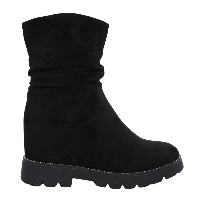 Black Boots on a hidden wedge heel 7978-KA Black